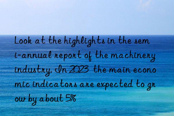 Look at the highlights in the semi-annual report of the machinery industry. In 2023  the main economic indicators are expected to grow by about 5%