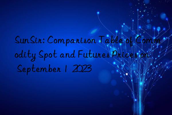 SunSir: Comparison Table of Commodity Spot and Futures Prices on September 1  2023