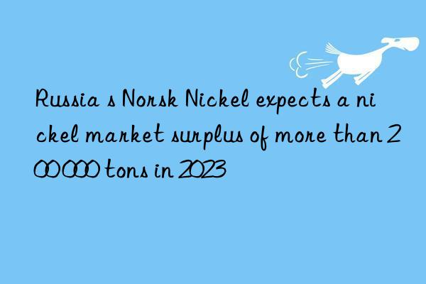 Russia s Norsk Nickel expects a nickel market surplus of more than 200 000 tons in 2023