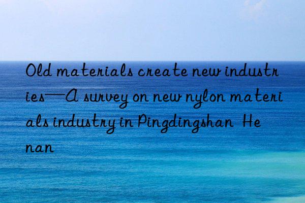 Old materials create new industries—A survey on new nylon materials industry in Pingdingshan  Henan