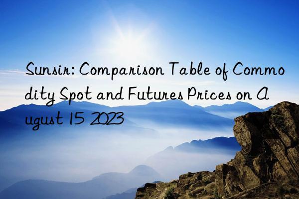 Sunsir: Comparison Table of Commodity Spot and Futures Prices on August 15  2023