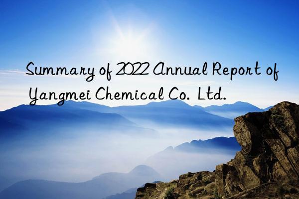 Summary of 2022 Annual Report of Yangmei Chemical Co.  Ltd.