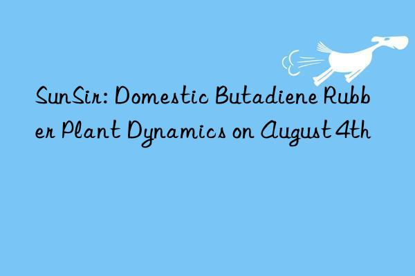 SunSir: Domestic Butadiene Rubber Plant Dynamics on August 4th