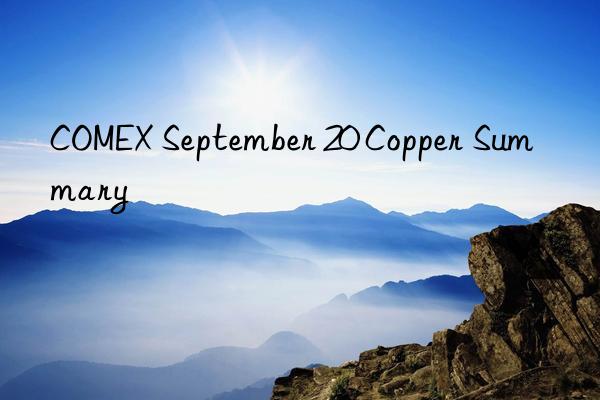 COMEX September 20 Copper Summary