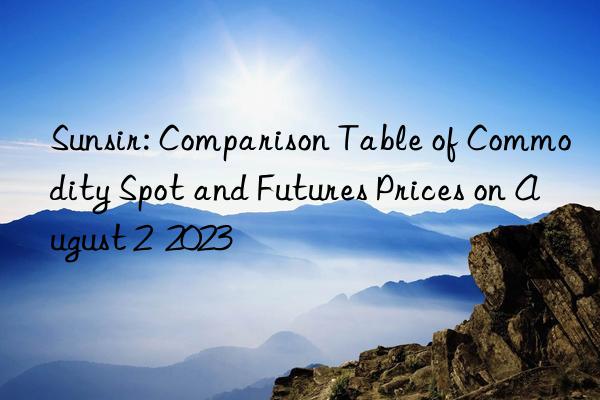 Sunsir: Comparison Table of Commodity Spot and Futures Prices on August 2  2023