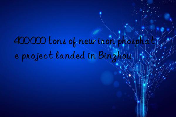 400 000 tons of new iron phosphate project landed in Binzhou