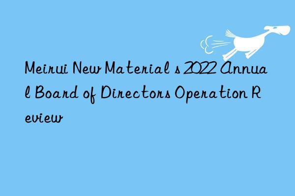 Meirui New Material s 2022 Annual Board of Directors Operation Review