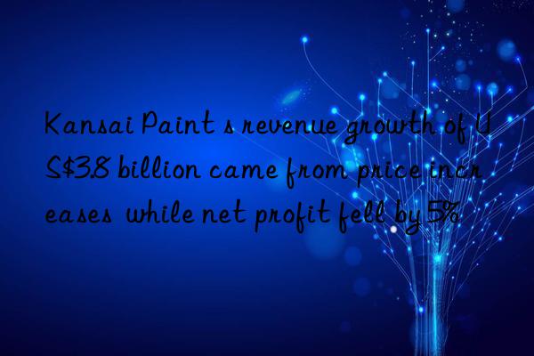 Kansai Paint s revenue growth of US$3.8 billion came from price increases  while net profit fell by 5%