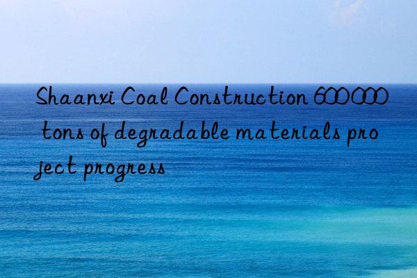 Shaanxi Coal Construction 600 000 tons of degradable materials project progress