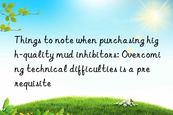 Things to note when purchasing high-quality mud inhibitors: Overcoming technical difficulties is a prerequisite