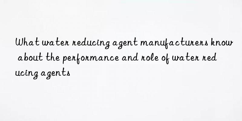 What water reducing agent manufacturers know about the performance and role of water reducing agents