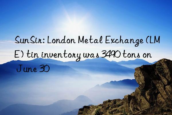 SunSir: London Metal Exchange (LME) tin inventory was 3490 tons on June 30