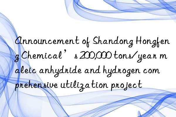 Announcement of Shandong Hongfeng Chemical’s 200,000 tons/year maleic anhydride and hydrogen comprehensive utilization project