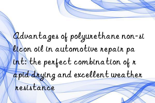 Advantages of polyurethane non-silicon oil in automotive repair paint: the perfect combination of rapid drying and excellent weather resistance