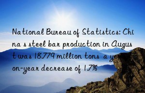 National Bureau of Statistics: China s steel bar production in August was 18.779 million tons  a year-on-year decrease of 1.7%