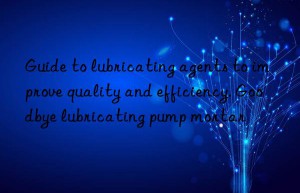 Guide to lubricating agents to improve quality and efficiency. Goodbye lubricating pump mortar