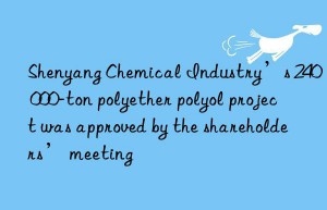 Shenyang Chemical Industry’s 240 000-ton polyether polyol project was approved by the shareholders’ meeting