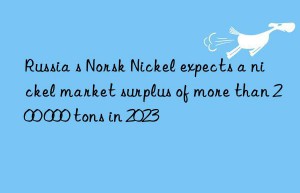 Russia s Norsk Nickel expects a nickel market surplus of more than 200 000 tons in 2023