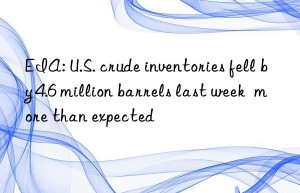 EIA: U.S. crude inventories fell by 4.6 million barrels last week  more than expected