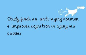 Study finds an  anti-aging hormone  improves cognition in aging macaques