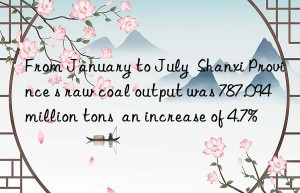 From January to July  Shanxi Province s raw coal output was 787.094 million tons  an increase of 4.7%