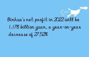 Binhua’s net profit in 2022 will be 1.178 billion yuan, a year-on-year decrease of 27.52%