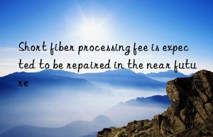 Short fiber processing fee is expected to be repaired in the near future