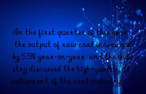 In the first quarter of this year  the output of raw coal increased by 5.5% year-on-year  and the industry discussed the high-quality development of the coal industry