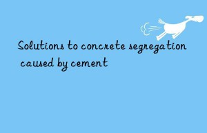 Solutions to concrete segregation caused by cement