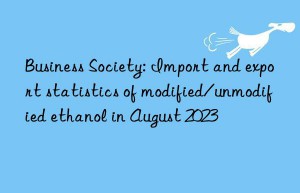 Business Society: Import and export statistics of modified/unmodified ethanol in August 2023