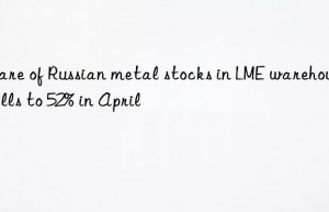 Share of Russian metal stocks in LME warehouses falls to 52% in April