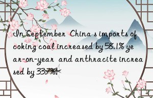 In September  China s imports of coking coal increased by 58.1% year-on-year  and anthracite increased by 33.7%.