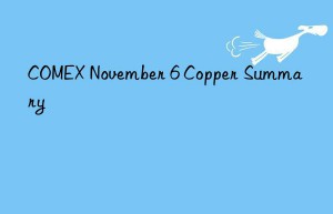 COMEX November 6 Copper Summary