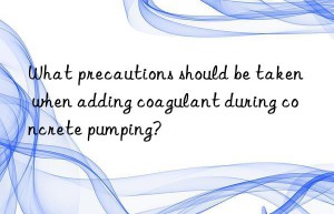 What precautions should be taken when adding coagulant during concrete pumping?