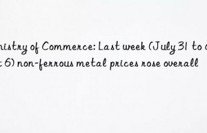 Ministry of Commerce: Last week (July 31 to August 6) non-ferrous metal prices rose overall