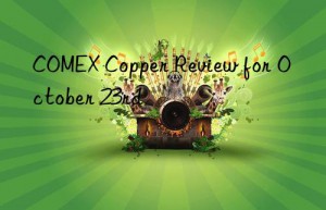 COMEX Copper Review for October 23rd