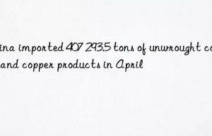 China imported 407 293.5 tons of unwrought copper and copper products in April