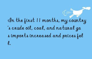 In the first 11 months, my country’s crude oil, coal, and natural gas imports increased and prices fell.