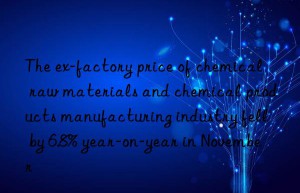 The ex-factory price of chemical raw materials and chemical products manufacturing industry fell by 6.8% year-on-year in November