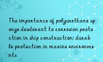 The importance of polyurethane sponge deodorant to corrosion protection in ship construction: durable protection in marine environments