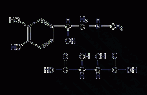 Structural formula of epinephrine tartrate