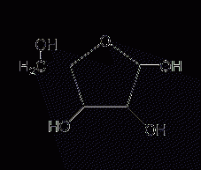 D(-)-ribose structural formula