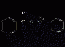 Structural formula of benzyl nicotinate