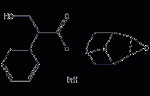 Structural formula of scopolamine hydrobromide