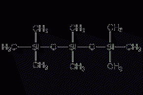 Structural formula of octamethyltrisiloxane