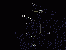 D-(-)-quinic acid structural formula