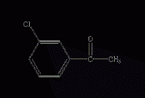 Structural formula of m-chloroacetophenone