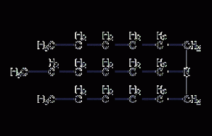 Tri-n-hexylamine structural formula