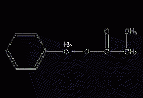Structural formula of benzyl propionate