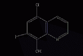 5-chloro-8-hydroxy-7-iodoquinoline structural formula